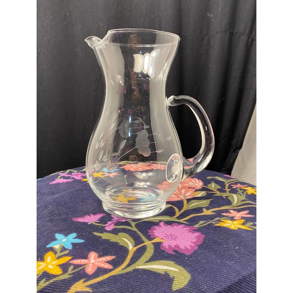 Vintage Princess House “Heritage” Design Clear Crystal Glass Pitcher - Picture 4 of 9